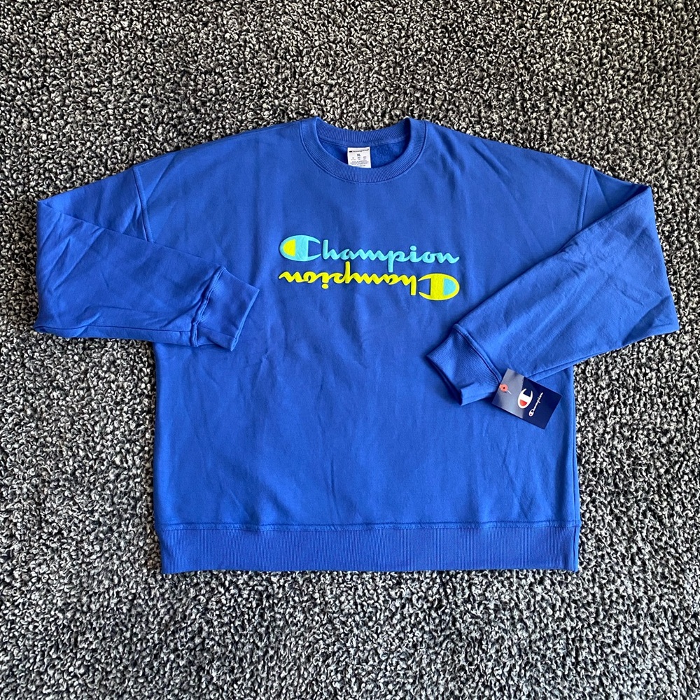 Men’s Champion Sweatshirt, Crewneck, Puff Print, Size XL, NWT